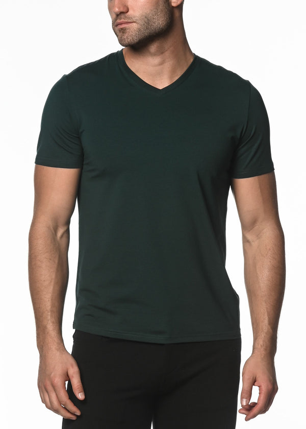 PINE V-NECK SHORT SLEEVE JERSEY T-SHIRT ST-61