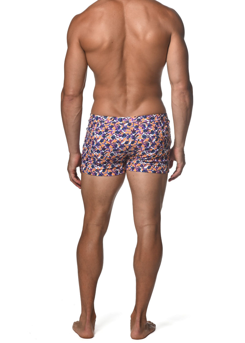 VIOLET/AMBER FLORAL COAST SWIM SHORT  ST-8007-54