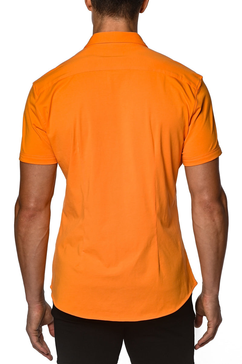 PAPAYA SOLID COTTON STRETCH KNIT JERSEY SHORT SLEEVE SHIRT ST-963