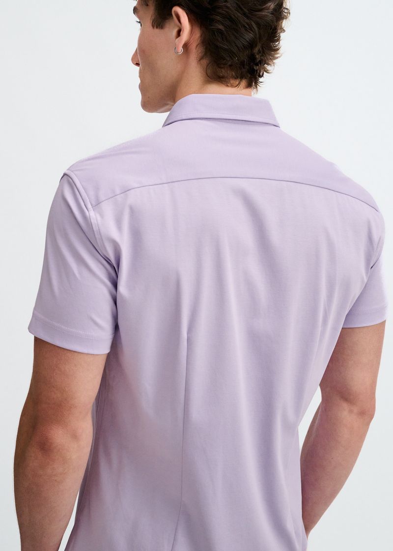LILAC SOLID STRETCH JERSEY KNIT SHORT SLEEVE SHIR ST-963-06