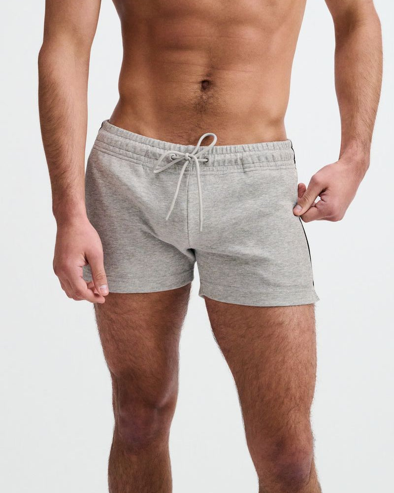 GREY 3.5" INSEAM STRETCH SHORTS W/ SIDE PIPING STA-10514