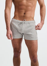 GREY 3.5" INSEAM STRETCH SHORTS W/ SIDE PIPING STA-10514