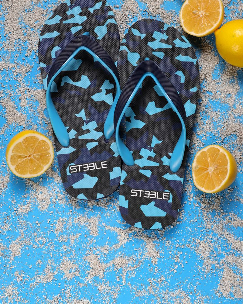 TEAL/OCEAN PUZZLE PRINTED FLIP FLOP