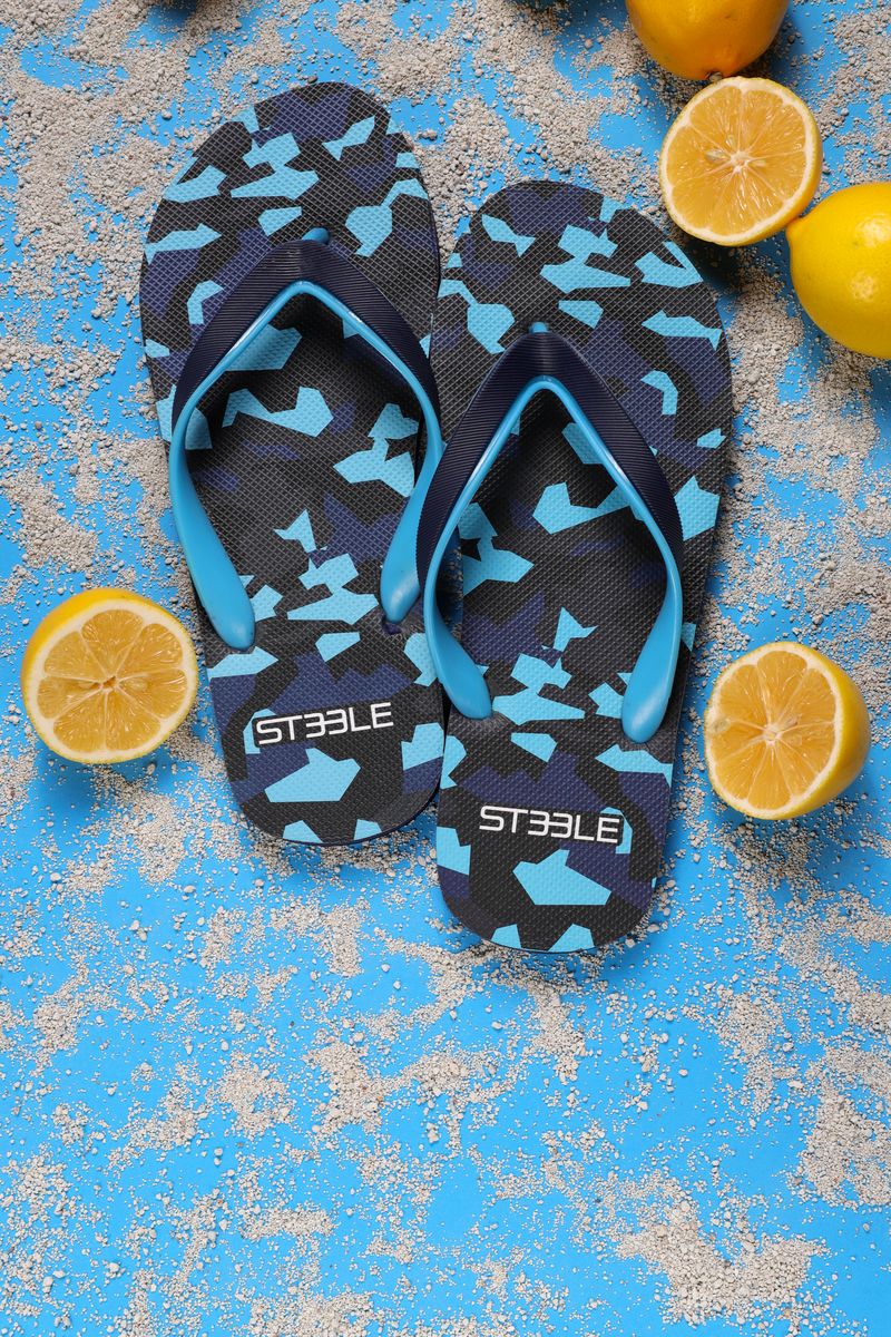 TEAL/OCEAN PUZZLE PRINTED FLIP FLOP