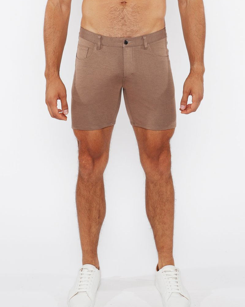 SESAME SEED 5" INSEAM SOLID STRETCH KNIT JEANS SHORTS ST-1932