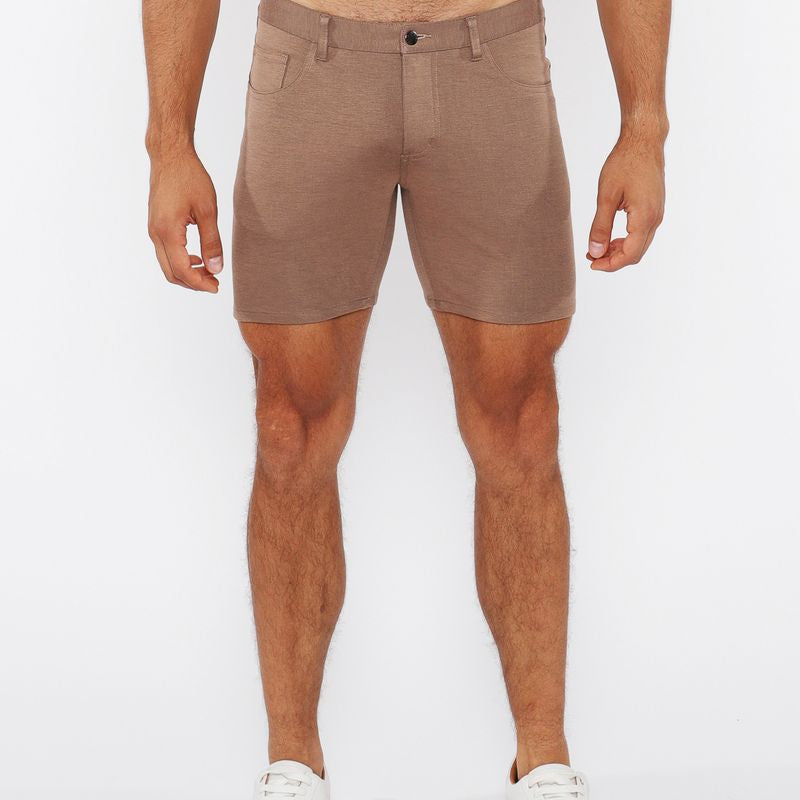 SESAME SEED 5" INSEAM SOLID STRETCH KNIT JEANS SHORTS ST-1932