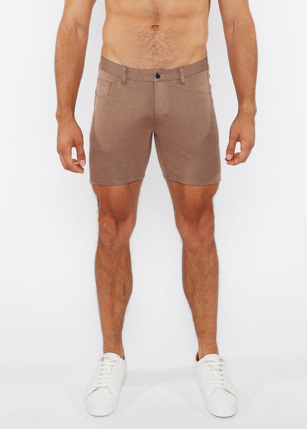 SESAME SEED 5" INSEAM SOLID STRETCH KNIT JEANS SHORTS ST-1932