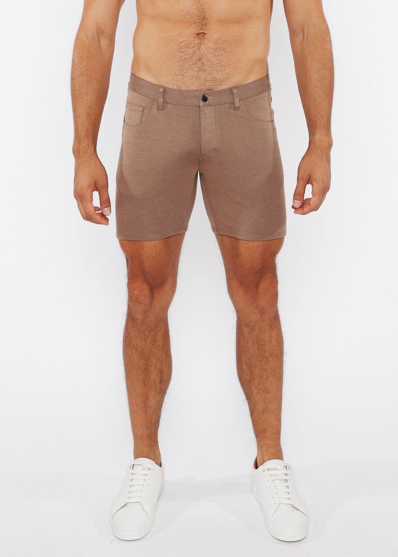 SESAME SEED 5" INSEAM SOLID STRETCH KNIT JEANS SHORTS ST-1932