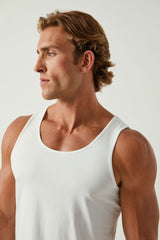WHITE COTTON JERSEY TANK TOP ST-102