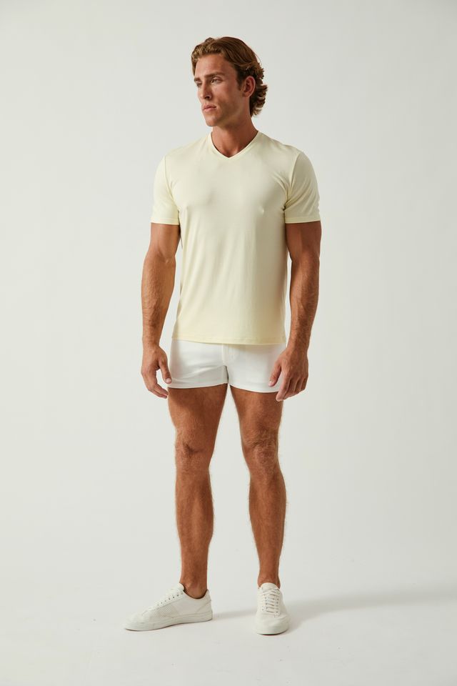 BUTTERCREAM SOLID STRETCH MODAL V- NECK TEE ST-9010