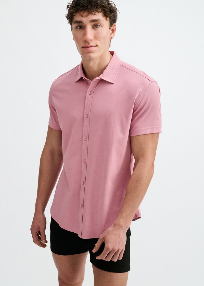 CARNATION SOLID STRETCH JERSEY KNIT SHORT SLEEVE SHIRT ST-963-05