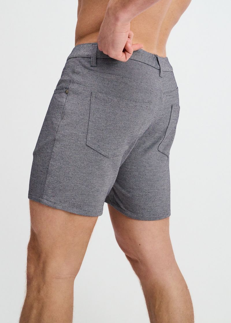 BLUE GREY 5" INSEAM STRETCH KNIT JEANS SHORTS ST-1932