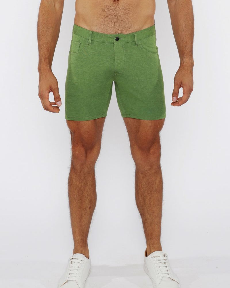 PEA SHOOT 5" INSEAM SOLID STRETCH KNIT JEANS SHORTS ST-1932