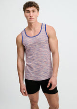 PURPLE SPACE DYE TEXTURED STRETCH KNIT TANK ST-11142