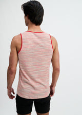 POPPY SPACE DYE TEXTURED STRETCH KNIT TANK ST-11142