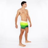 GREEN GRADIENT PRINTED SWIM SHORT W/MESH BRIEF LINING ST-8024-05