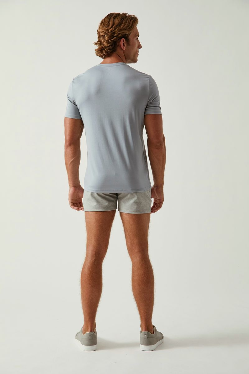 MINERAL BLUE SOLID STRETCH MODAL V- NECK TEE ST-9010