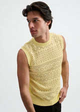 CREAM PUFF POINTELLE OPEN KNIT VEST ST-24310