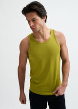 APPLE GREEN RIB STRETCH MODAL TANK STA-16004-04
