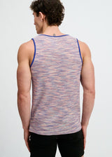 PURPLE SPACE DYE TEXTURED STRETCH KNIT TANK ST-11142