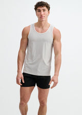 WHITE/BLACK TEXTURED STRETCH MESH PERFORMANCE TANK ST-294