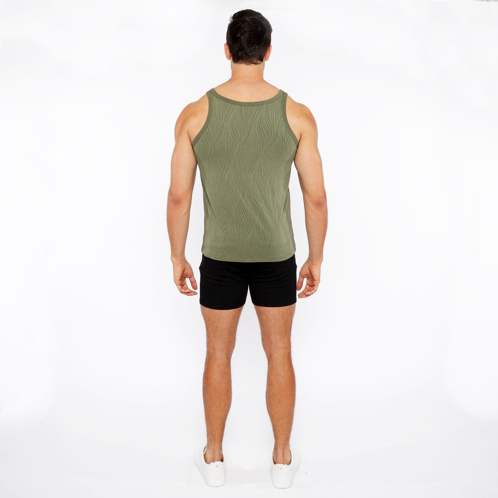 CELADON VEINS STRETCH TEXTURED KNIT TANK TOP ST-11128