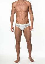 WHITE NYLON/ELASTANE POWER MESH LOW RISE BRIEF ST-10425