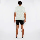 ALOE/CREAM FOLIAGE JACQUARD KNIT 3-BUTTON POLO ST-24306