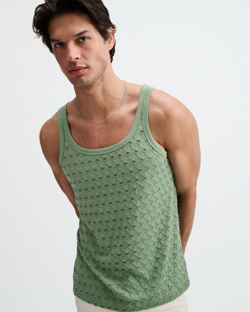 CACTUS STRETCH RIPPED KNIT TANK ST-11141