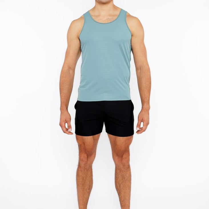 SEAWEED TEXTURED STRETCH MESH PERFORMANCE TANK TOP ST-290