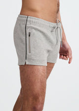GREY 3.5" INSEAM STRETCH SHORTS W/ SIDE PIPING STA-10514