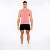 PEACH AMBER DIAMOND POINTELLE KNITTED VEST ST-24301