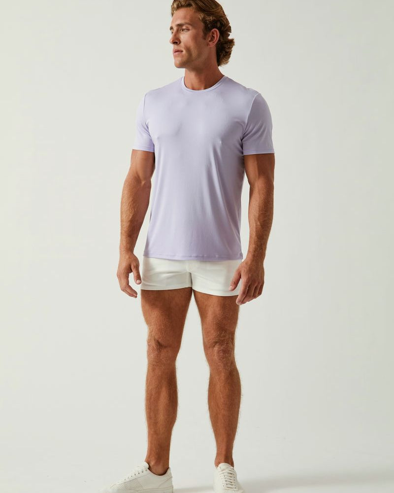 PALE IRIS SOLID STRETCH MODAL CREW NECK TEE ST-9011