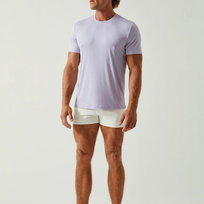 PALE IRIS SOLID STRETCH MODAL CREW NECK TEE ST-9011