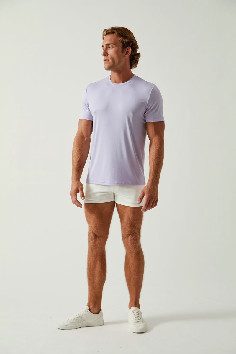 PALE IRIS SOLID STRETCH MODAL CREW NECK TEE ST-9011