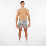 GOLD/SILVER DIAMONDS 5"INSEAM PRINTED STRETCH KNIT JEANS SHORT ST-1932-92