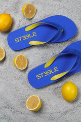ROYAL BLUE/YELLOW CLASSIC LOGO SOLID FLIP FLOP