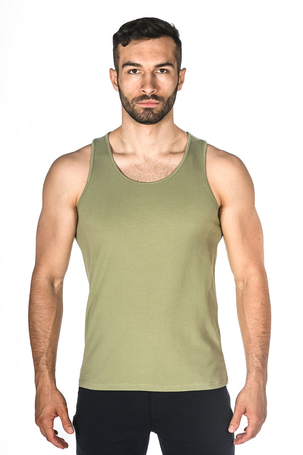 ARMY SOLID STRETCH JERSEY TANK TOP ST-102 Final Sale