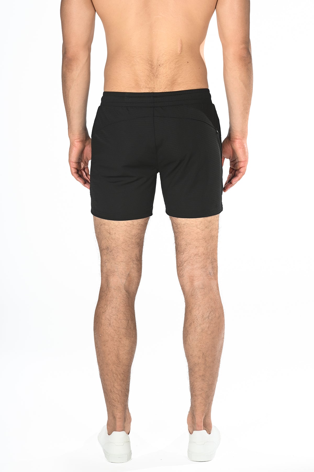 BLACK 6" STRETCH MESH PERFORMANCE SHORTS