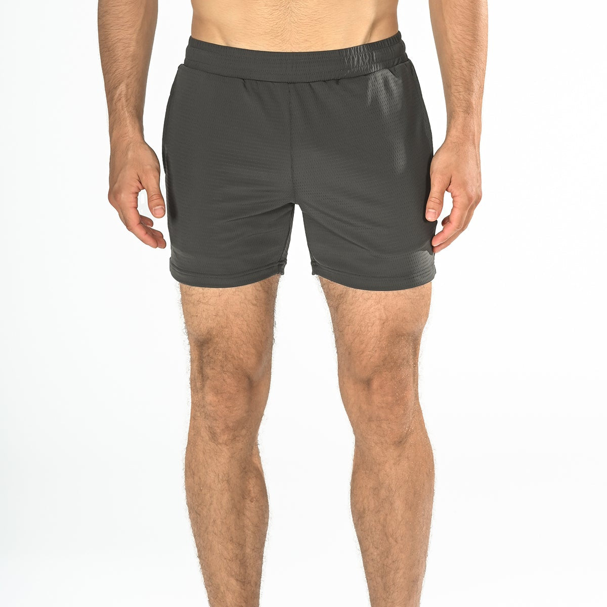 CHARCOAL 6" STRETCH MESH PERFORMANCE SHORTS ST-1466