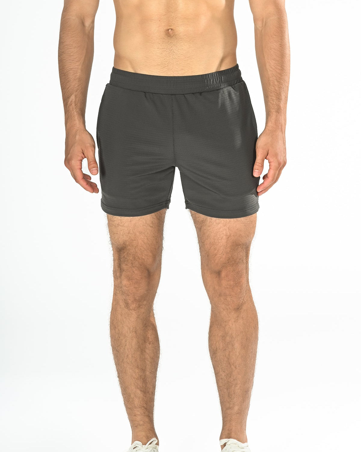 CHARCOAL 6" STRETCH MESH PERFORMANCE SHORTS ST-1466