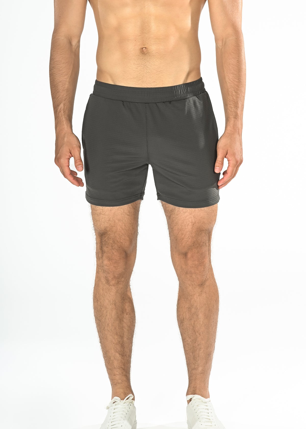 CHARCOAL 6" STRETCH MESH PERFORMANCE SHORTS ST-1466