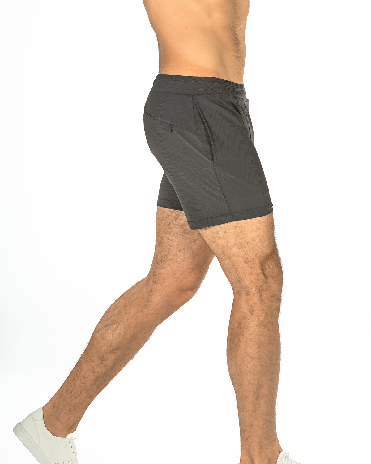 CHARCOAL 6" STRETCH MESH PERFORMANCE SHORTS ST-1466