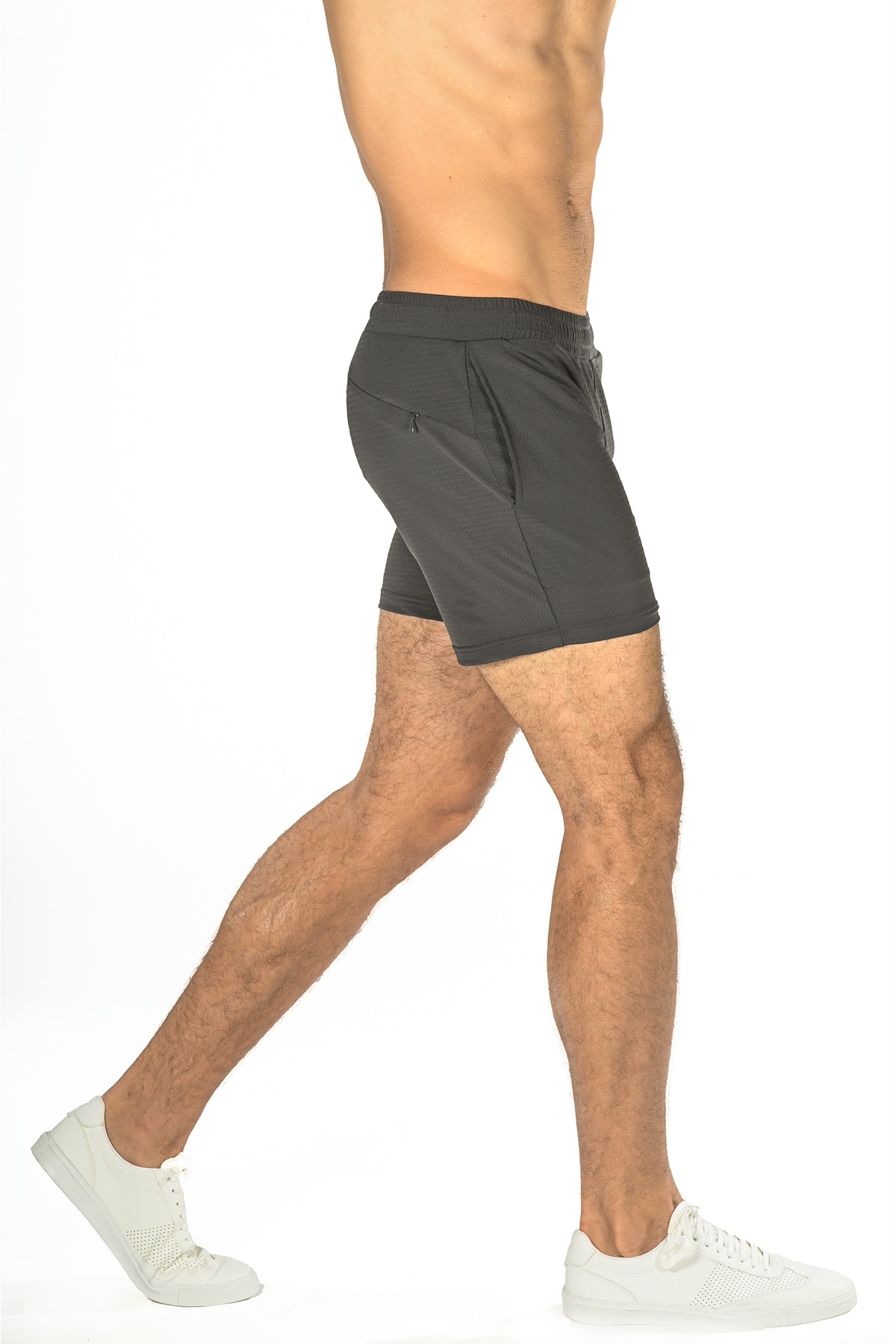 CHARCOAL 6" STRETCH MESH PERFORMANCE SHORTS ST-1466