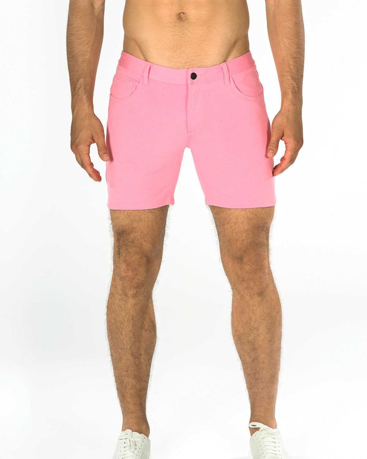 PINK 5" INSEAM STRETCH KNIT JEANS SHORTS ST-1932 Final Sale