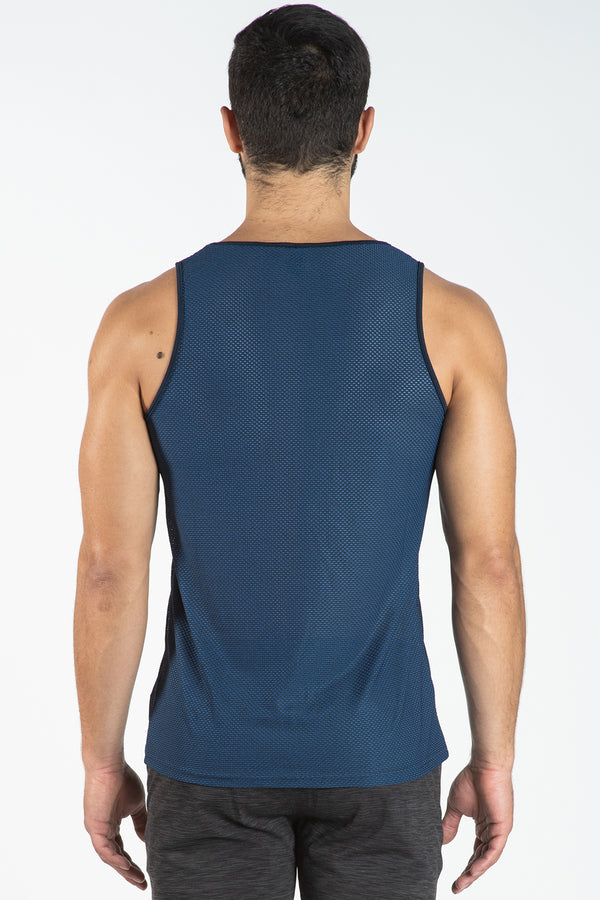 NAVY AIR MESH PERFORMANCE TANK ST-213-Final Sale