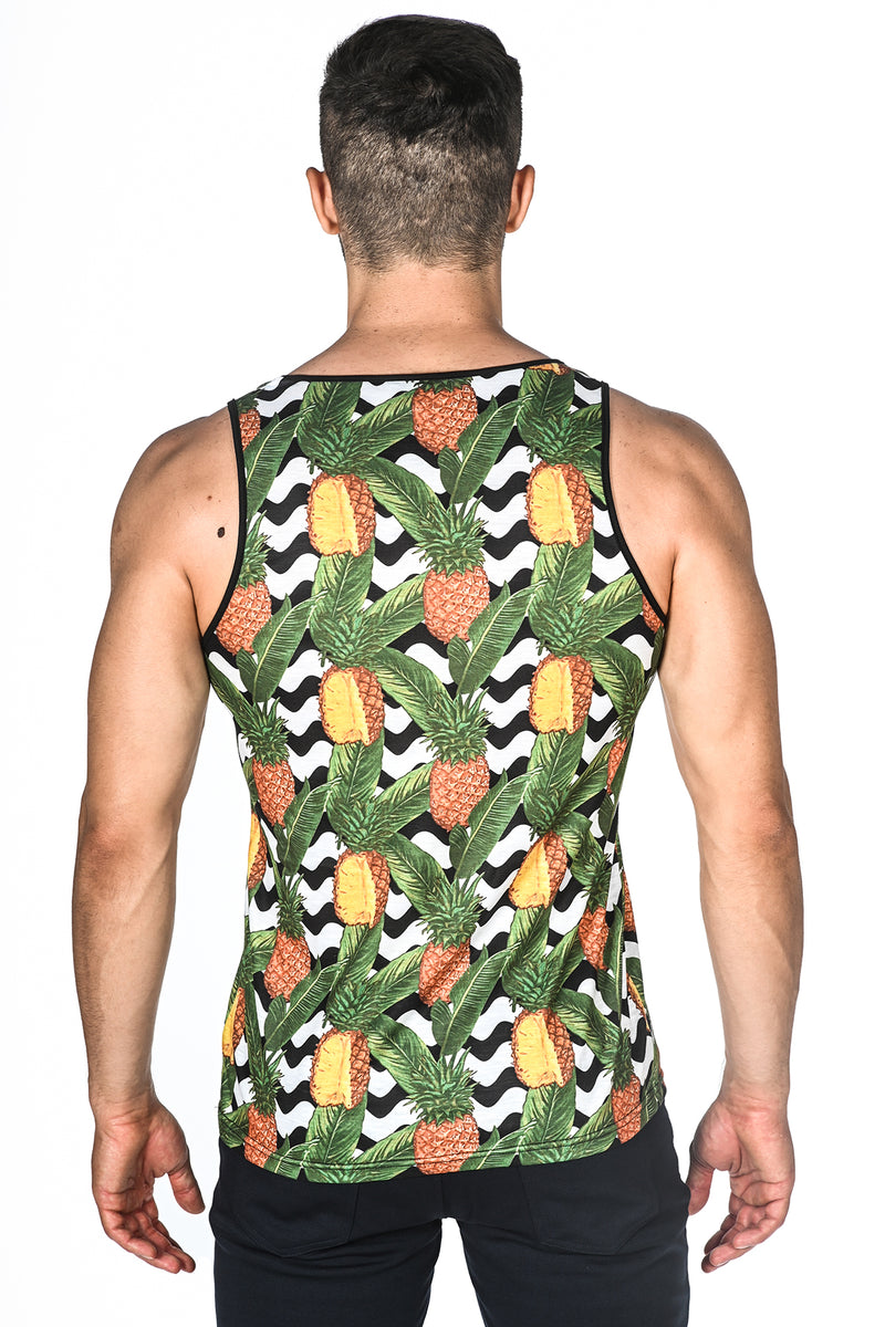 PINEAPPLE CHEVRON STRETCH JERSEY TANK TOP ST-416 Final Sale